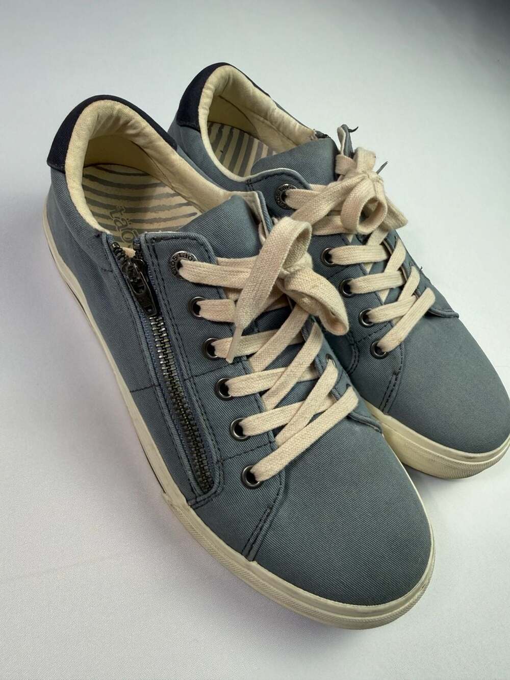 Taos Z Soul Canvas Side Zip Sneakers Blue Size US 9 ZSL-13672